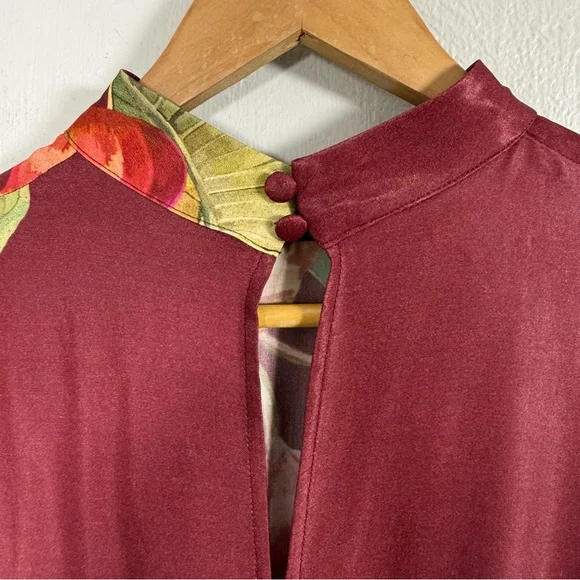 🍇 Farm Rio for Anthropologie Wine Fig Print Long Sleeve Dress | NWT | M - Picture 6 of 11